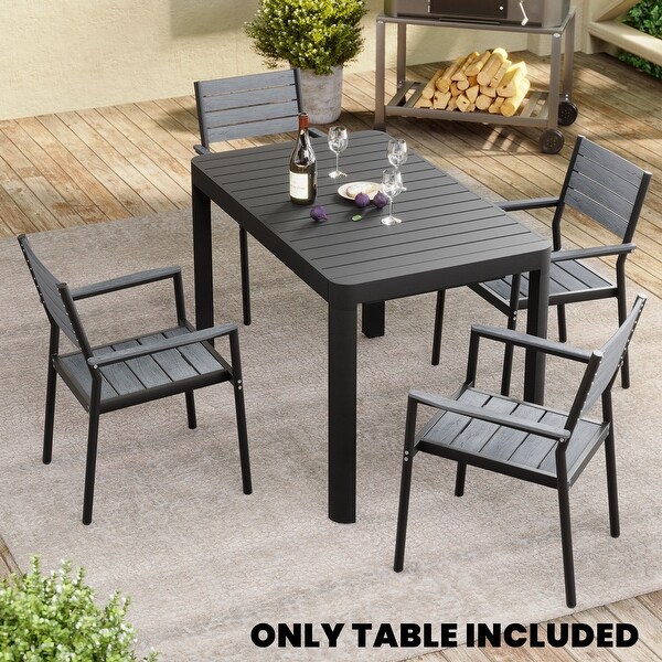 Outdoor Patio Expandable Rectangular Aluminum Dining Table