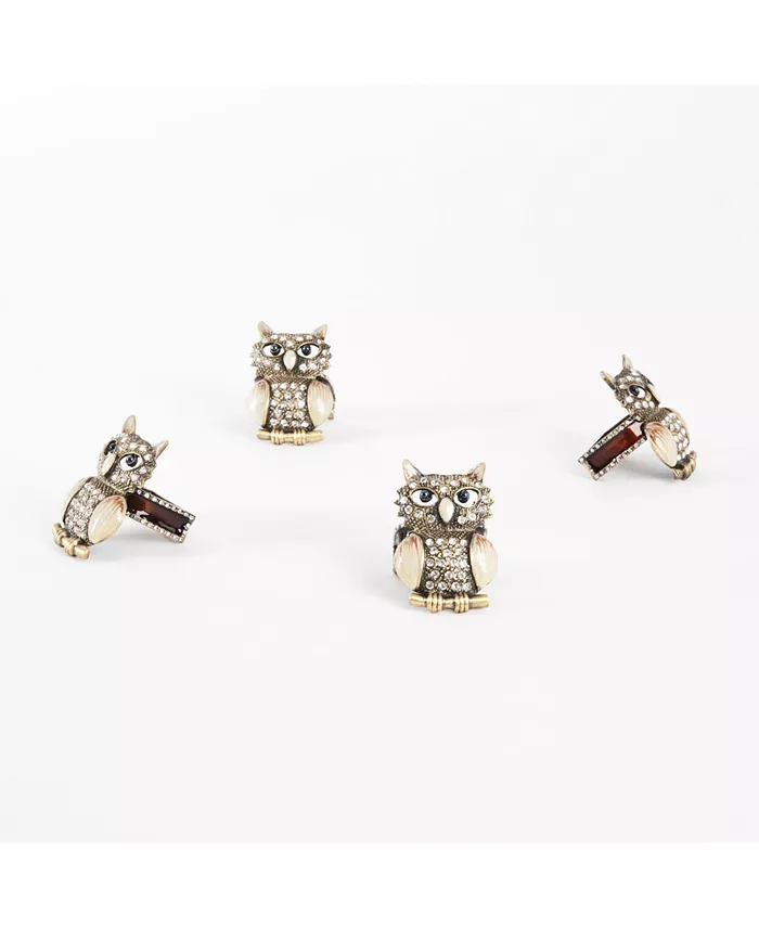 Saro Lifestyle Owl Napkin Ring Set of 4