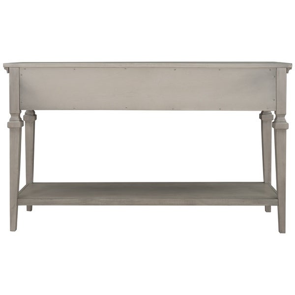 Classic Retro Style Console Table with Three Top Drawers and Open Style Bottom Shelf， Easy Assembly