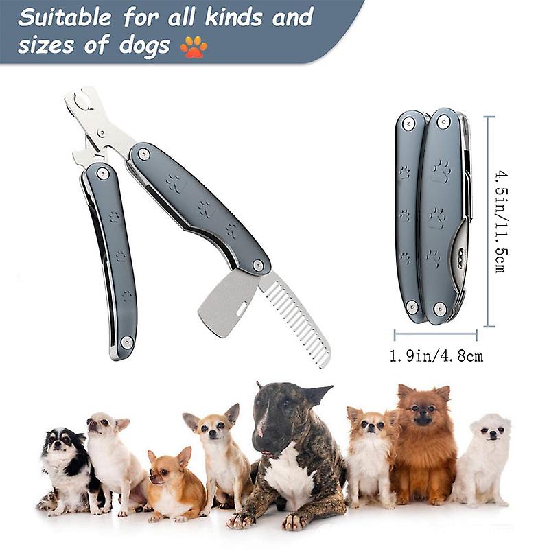 Multifunctional Dog Nail Clippers with Razor Sharp Safty Guard Nail File and Comb Suited for Small Medium Large Dog Cat