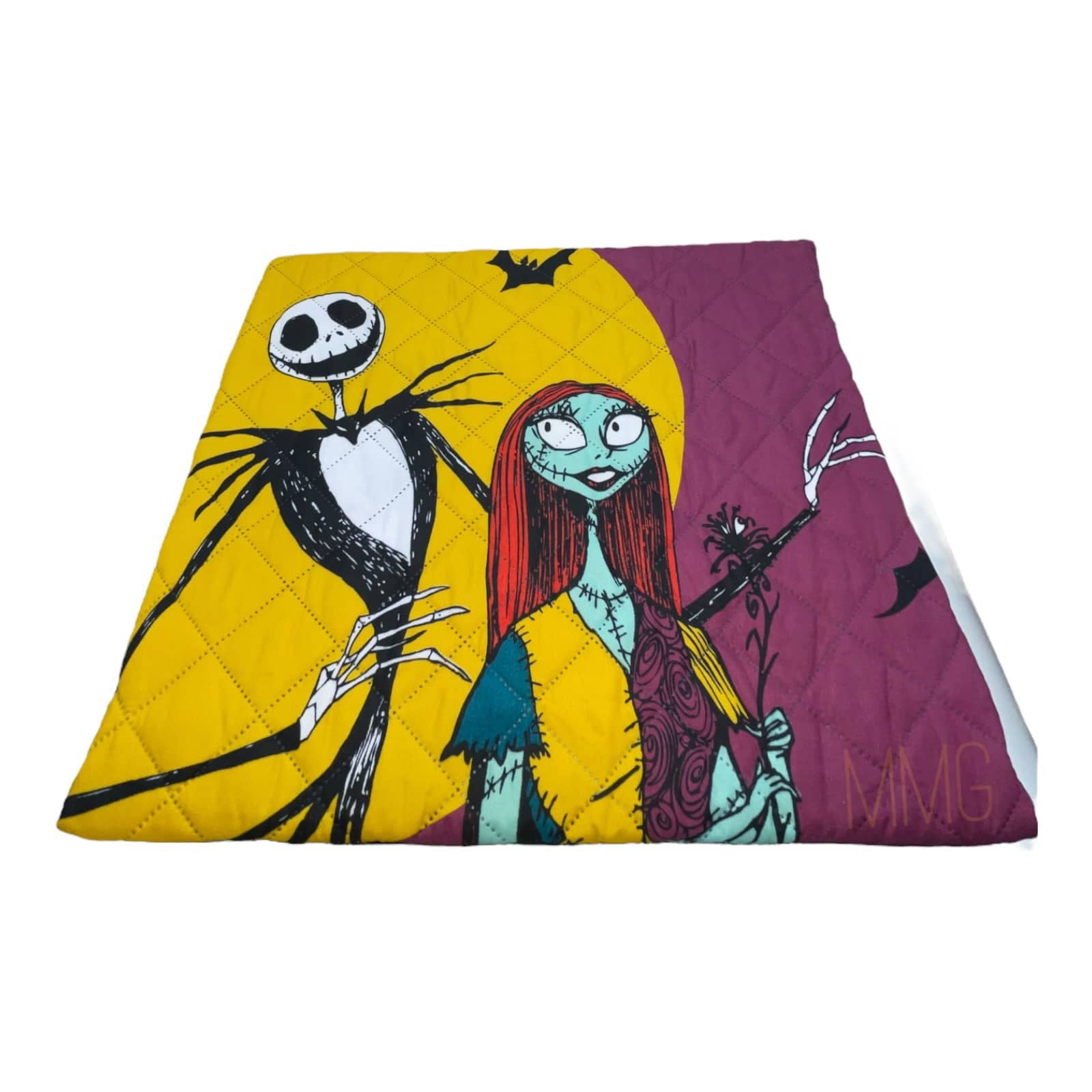 The Nightmare Before Christmas Jack and Sally Quilted Bedspread / Comforter and 1PC Sham - 2 PC Set - Love you To Death