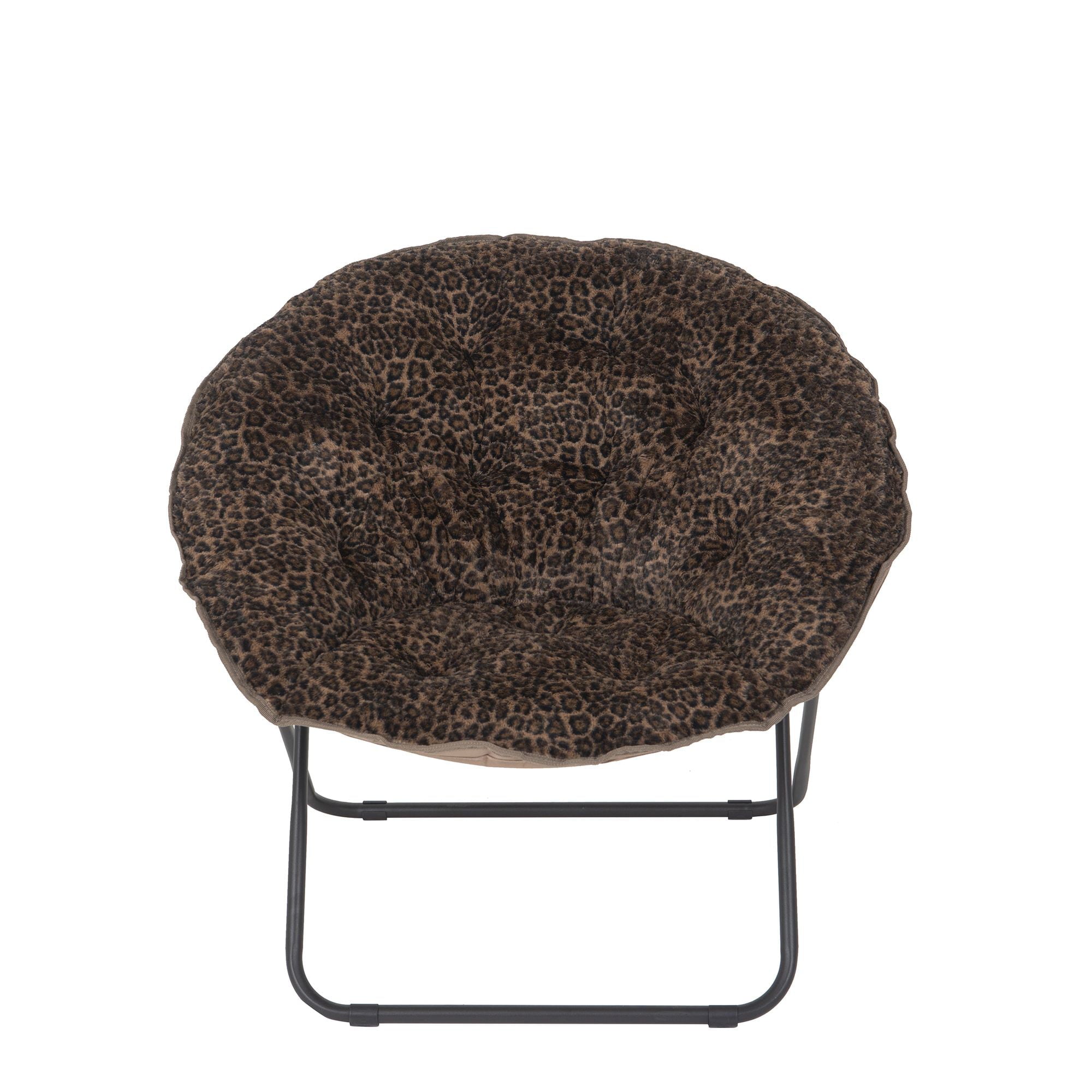 Mainstays Plush Faux Fur Saucer Chair, Cheetah