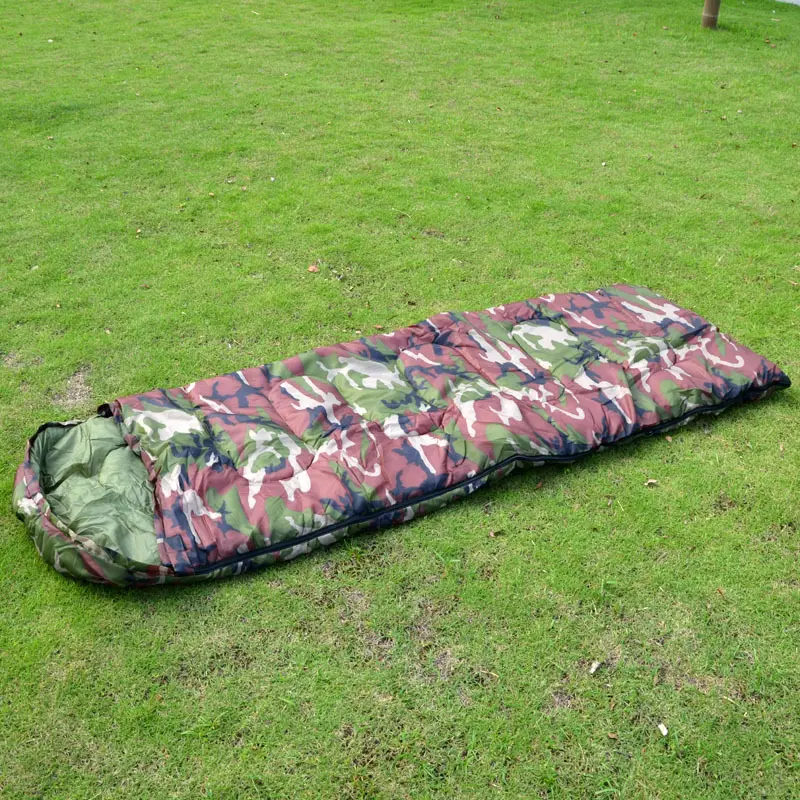 Outdoor Thick Warm Camouflage 4 Season Adult Camping Zipper Sleeping Bag For Traveling Camping Hiking