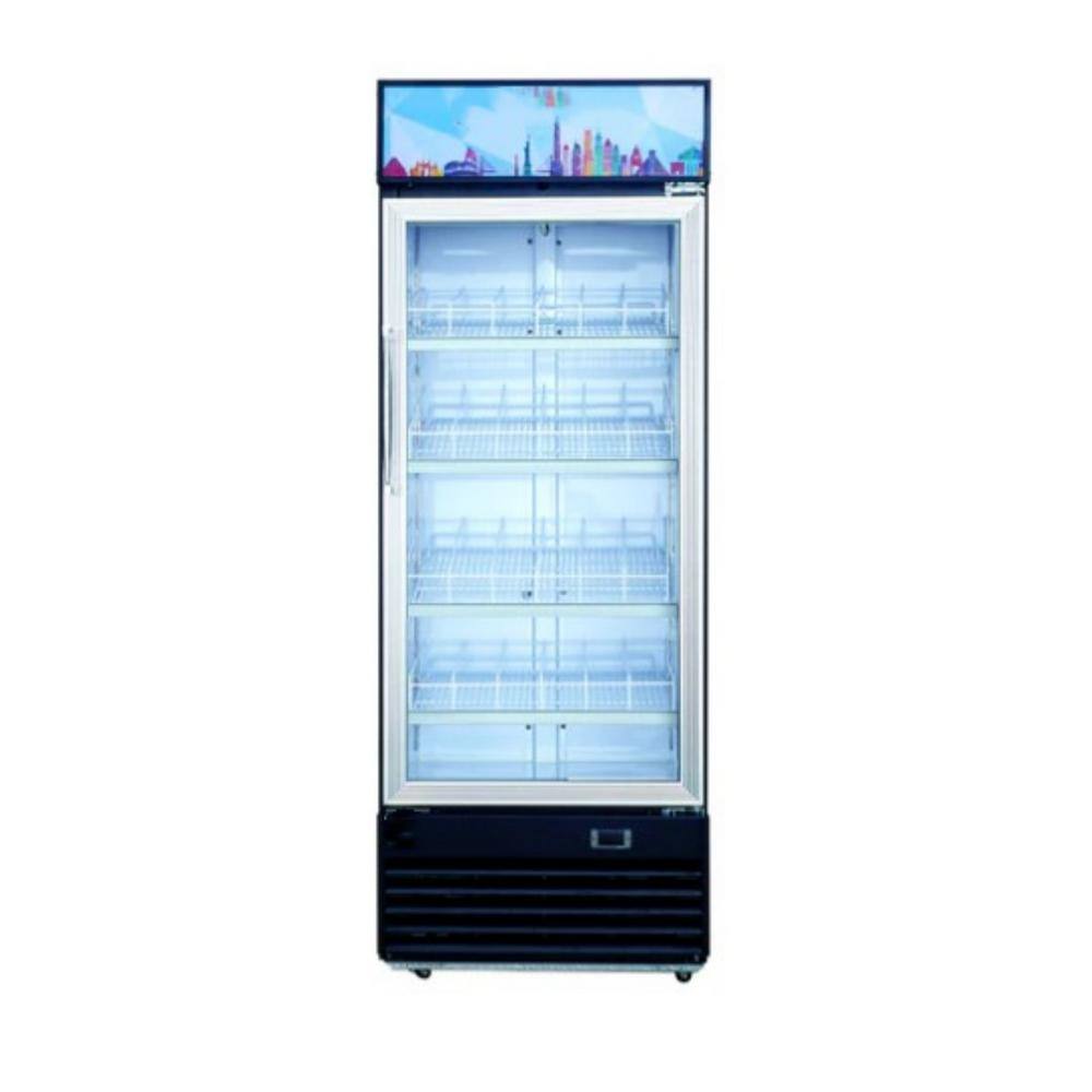 Cooler Depot 28 in. W 14.7 cu. ft. Upright Commercial One Single Glass Door Refrigerator in Black DXXDSM-15R