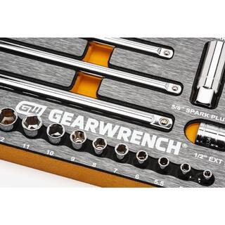 GEARWRENCH 120 XP 14 in. 38 in. 12 in. Drive Standard Plier and Mechanics Tool Set in EVA Foam Trays (160-Piece) 8299883071CB