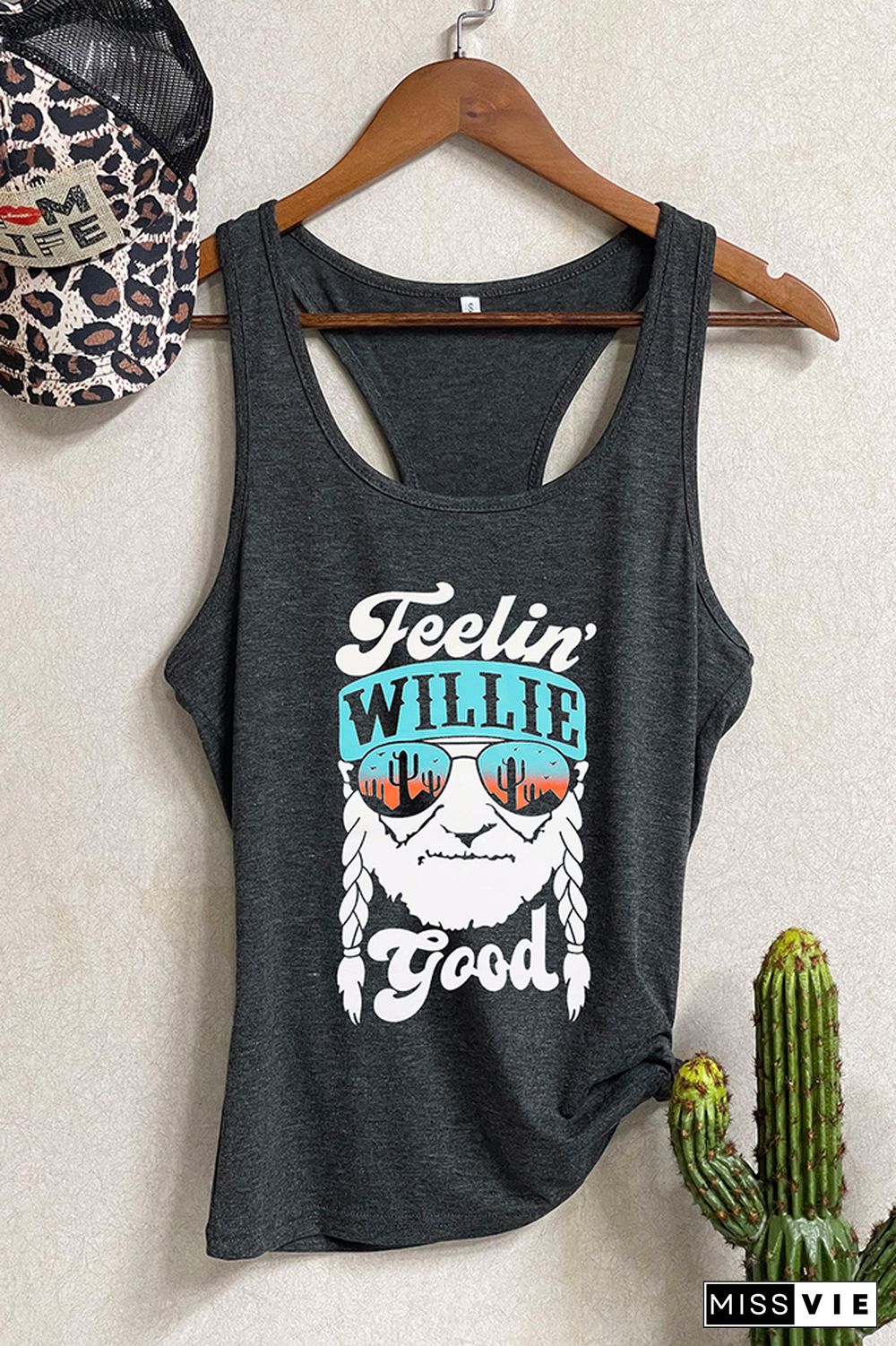 Feelin Good Print Sleeveless Tank Top Wholesale