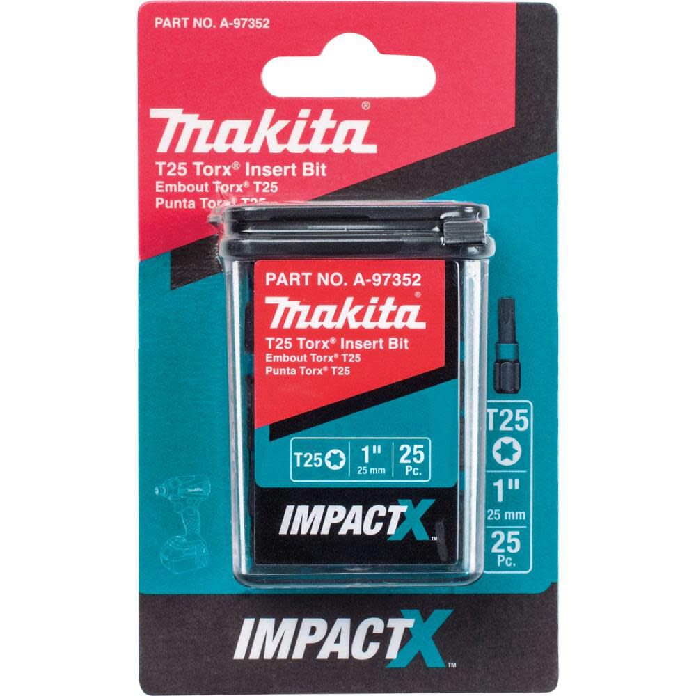 Makita Impact X T25 Torx 1 Insert Bit 25/pk A-97352 from Makita