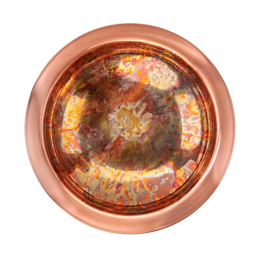 Good Directions Pure Copper Birdbath， Featuring a Hand-Applied Fired Finish and a Multi-Pronged Garden Pole BBG-3