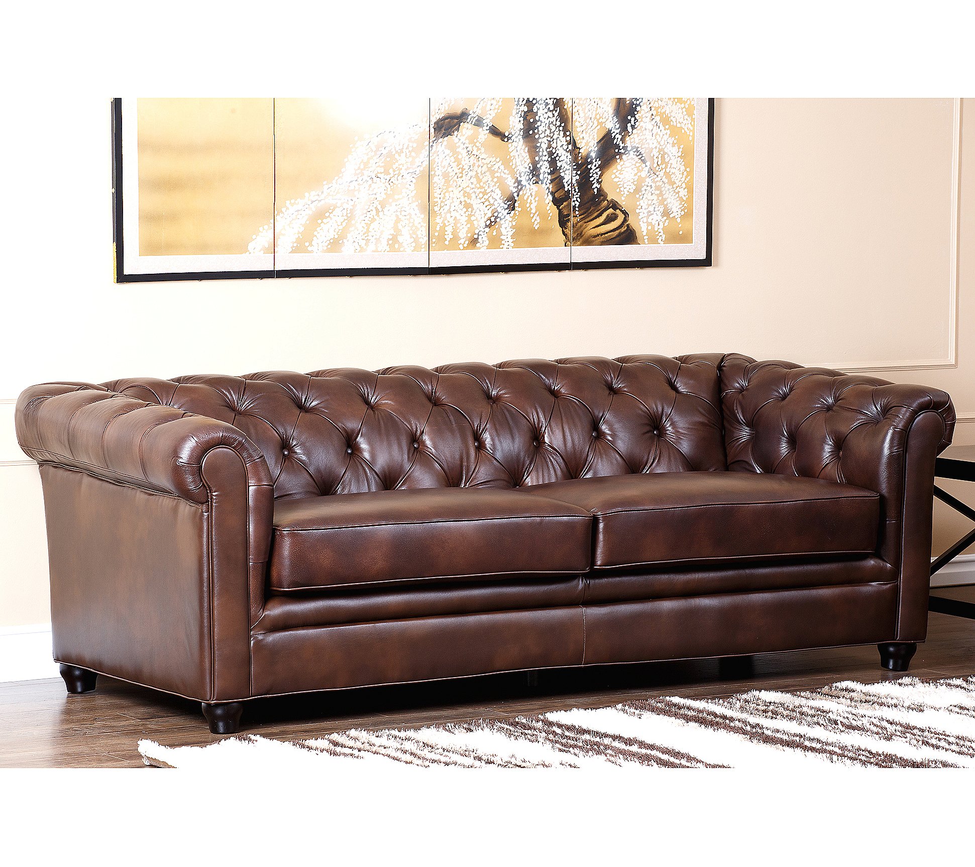 Giovanni Tufted Leather Sofa by Abbyson Living