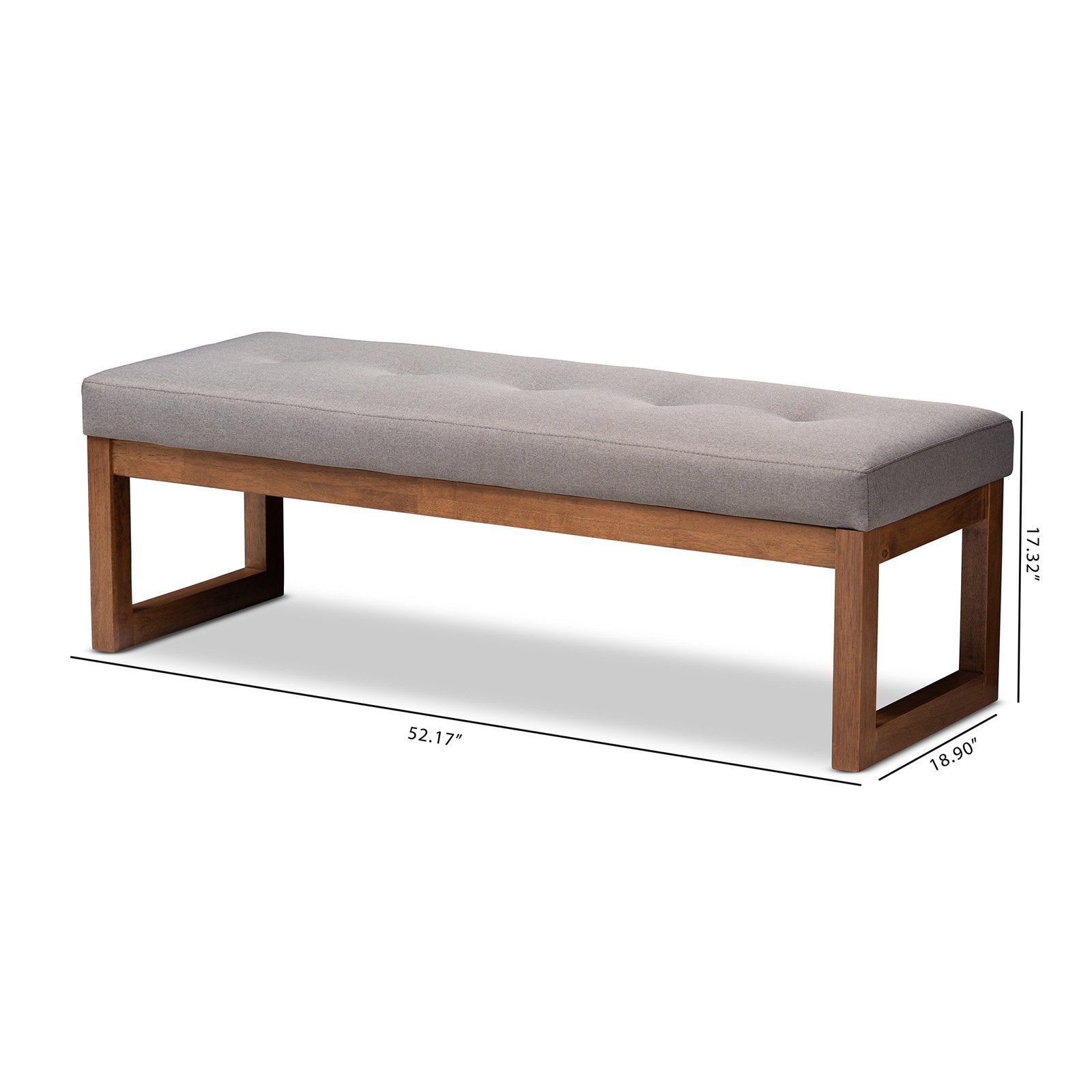 Baxton Studio Caramay Modern and Contemporary Upholstered Wood Bedroom Bench