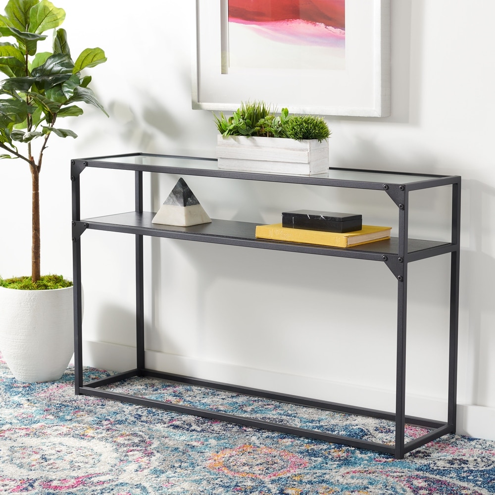 SAFAVIEH Ackley 2 Shelf Living Room Foyer Console Table   43.3\