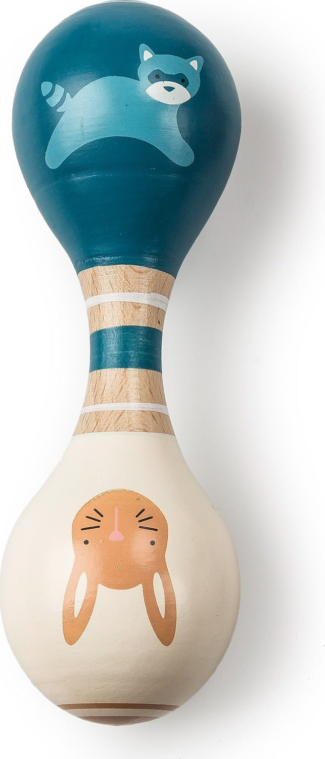 Leika Raccoon & Bunny Wood Rattle - 6