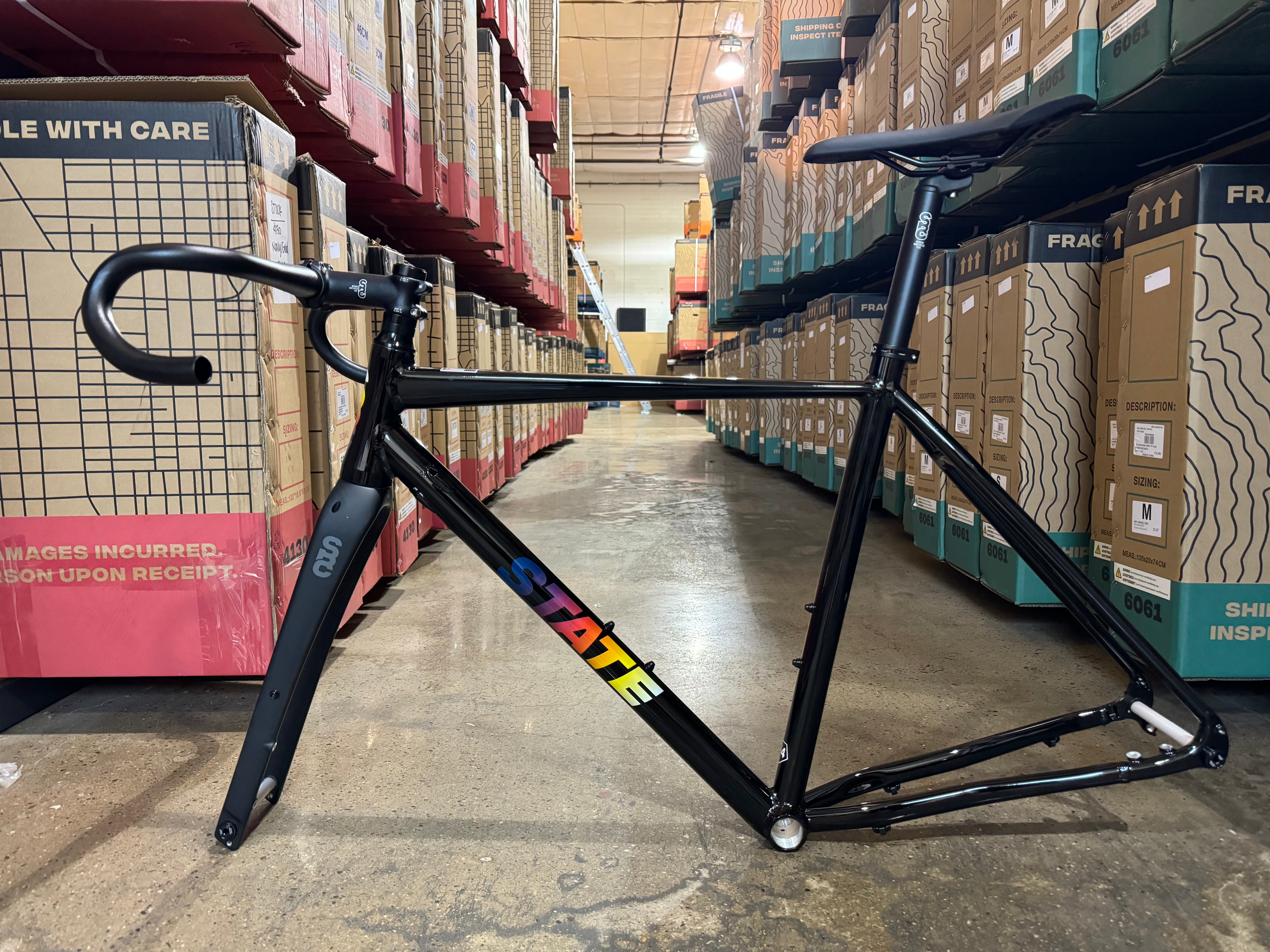 #1045 - 6061 All-Road - Black / Sunset- Frameset + Cockpit - Like-New Condition