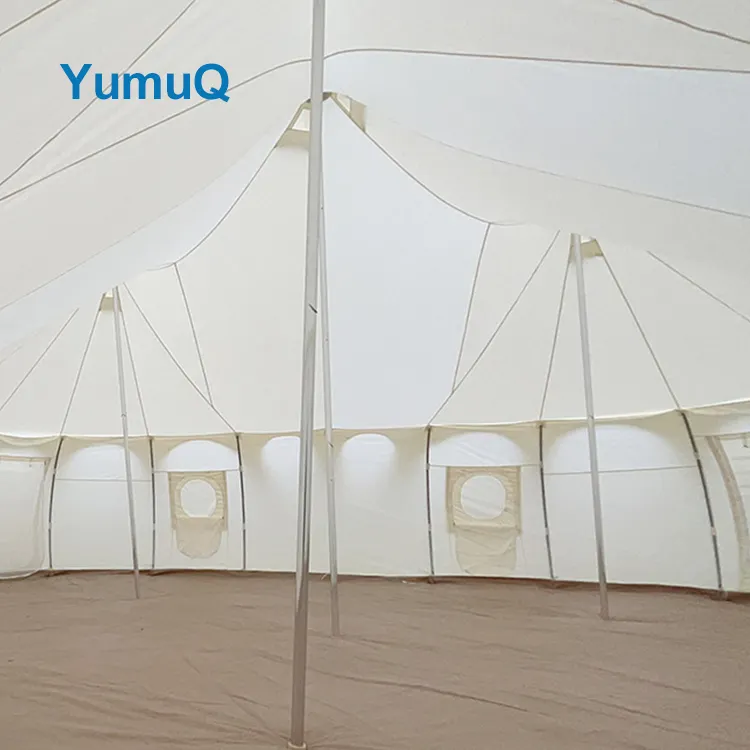 YumuQ High Quality Double Layers Event Luxury Outdoor Camping Glamping Cotton Bell Tents Hotel Waterproof For Sale