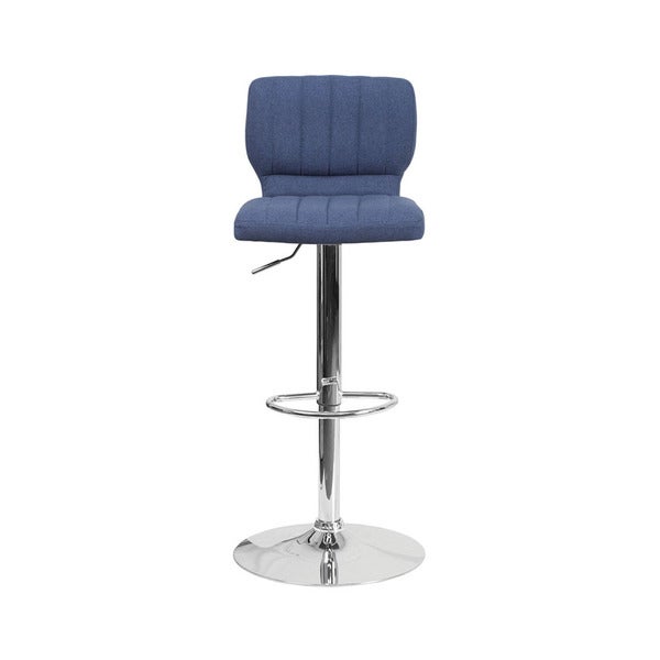 Offex Chrome/Fabric Height-adjustable Swivel Bar Stool