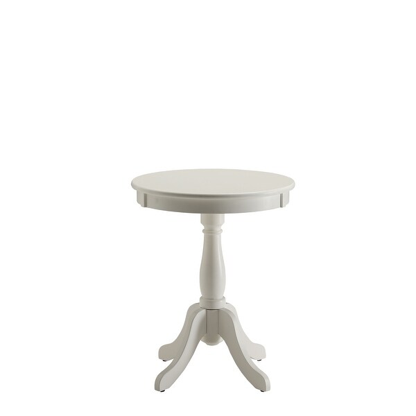 Alger Side Table， Wooden Turned Pedestal with 4 Solid Wood Legs