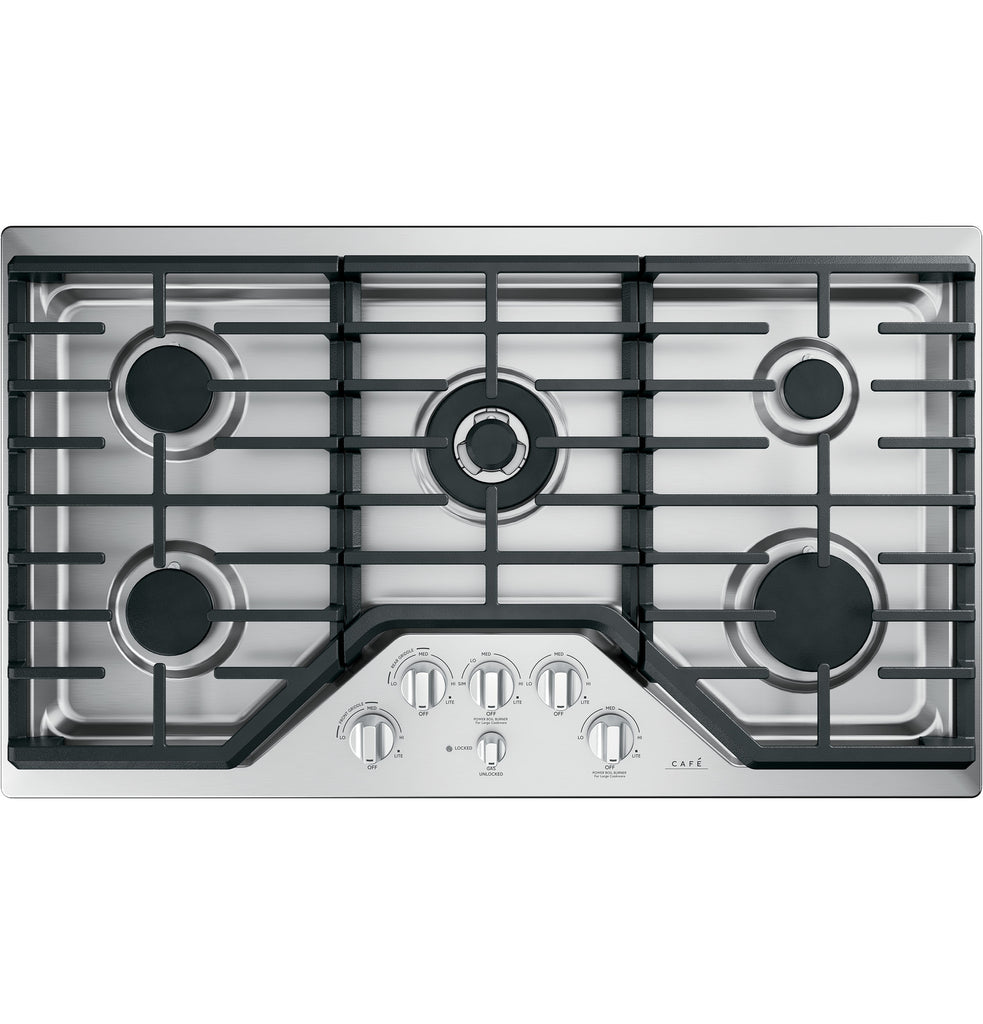 GE Cafe CGP95362MS1 36Inch Builtin Gas Cooktop In Stainless Steel