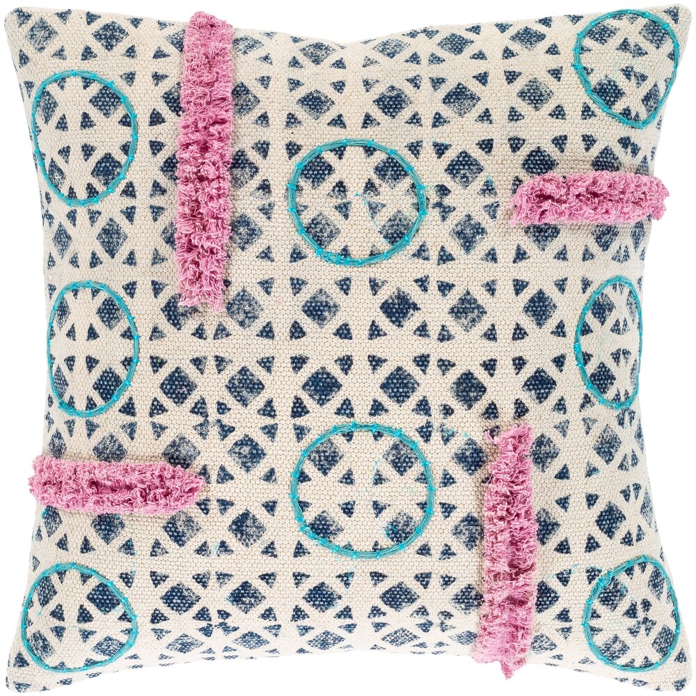 Artistic Weavers Paloma Textured Bohemian Pink   Teal Throw Pillow