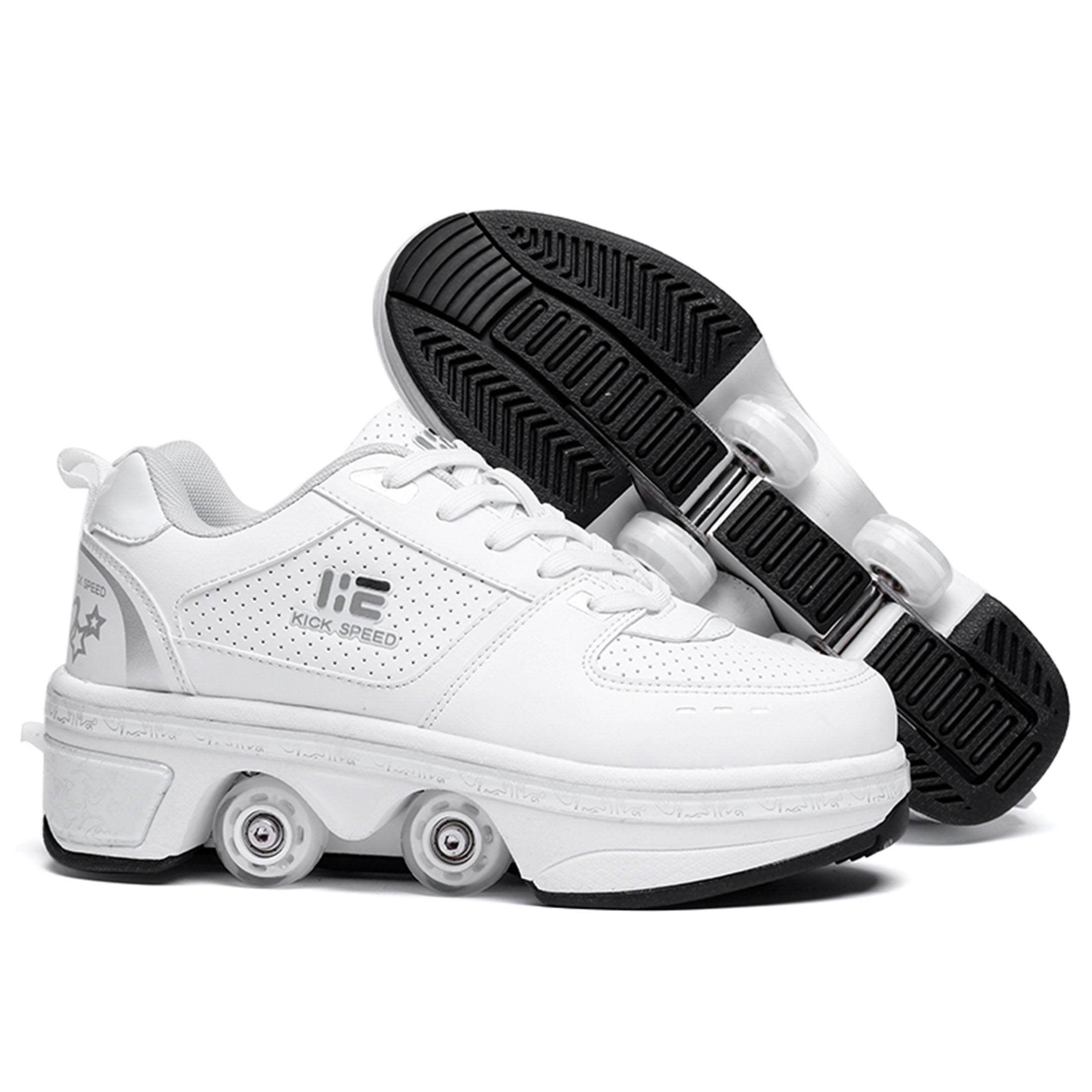 KOFUBOKE Roller Skate Shoes - Sneakers - Roller Shoes 2-in-1 Suitable for Outdoor Sports Skating Invisible Roller Skates The Best Choice for Building Confidence Style