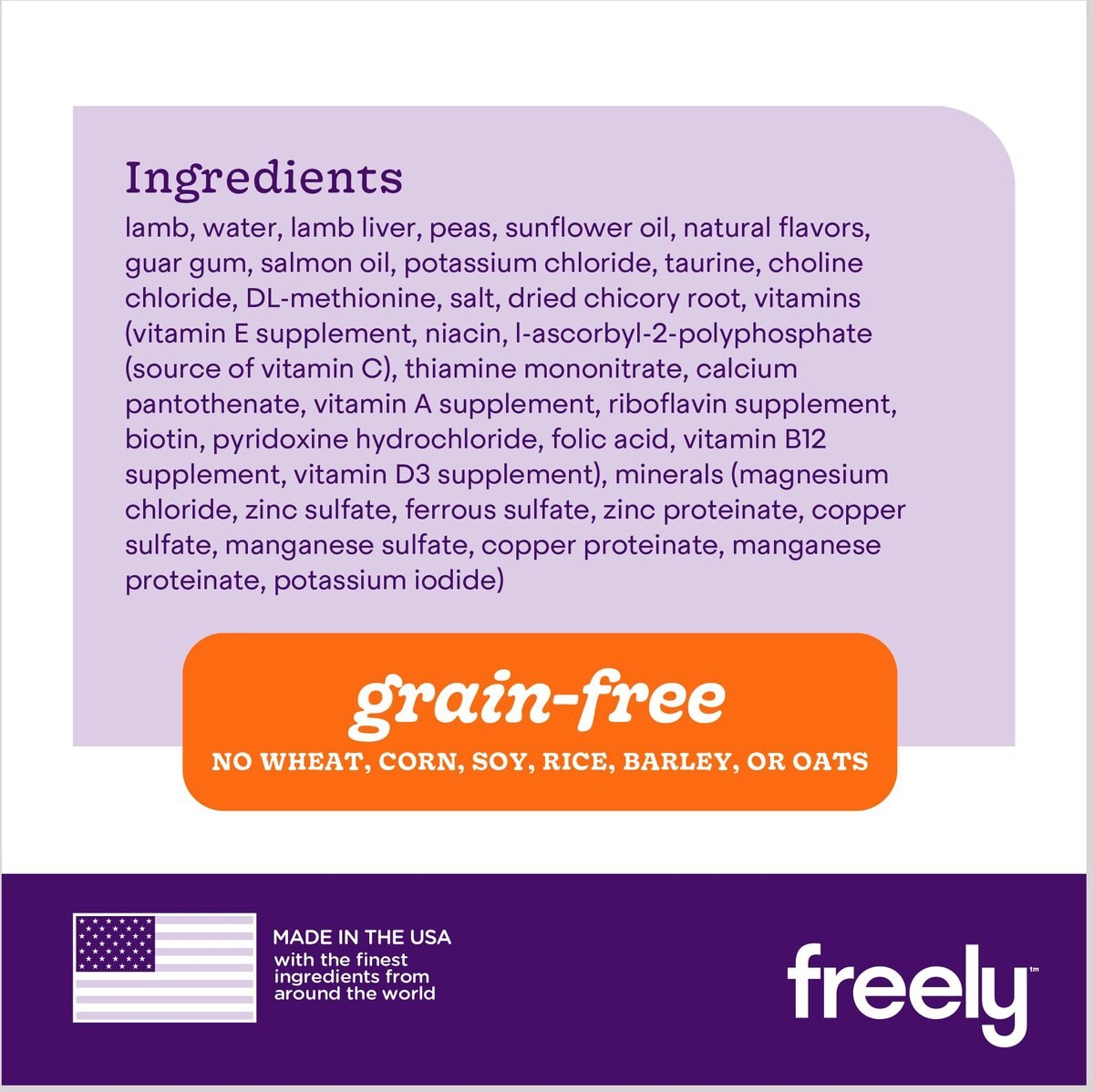 Freely Lamb Recipe Grain-Free Wet Dog Food