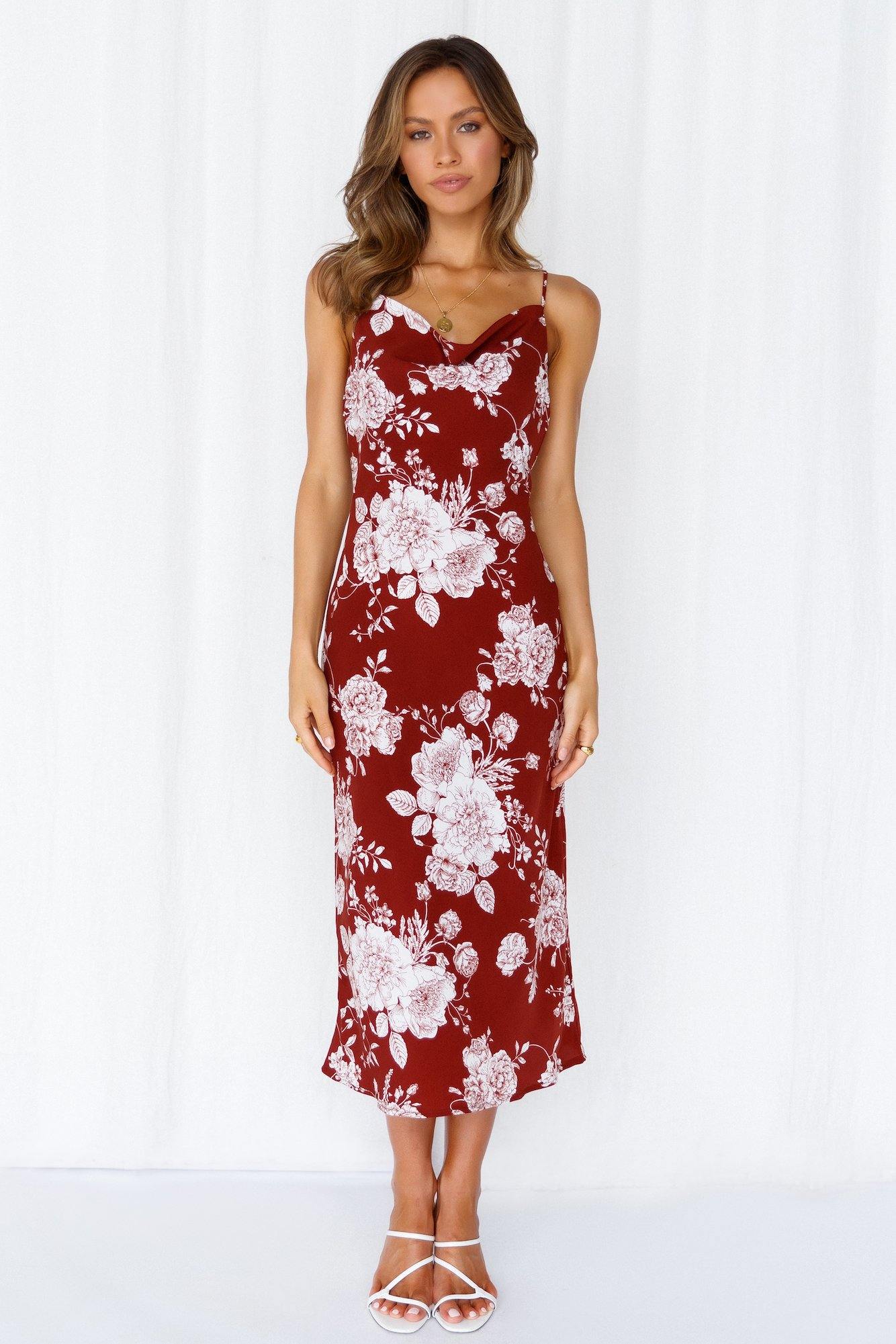 Big Applause Midi Dress Burgundy