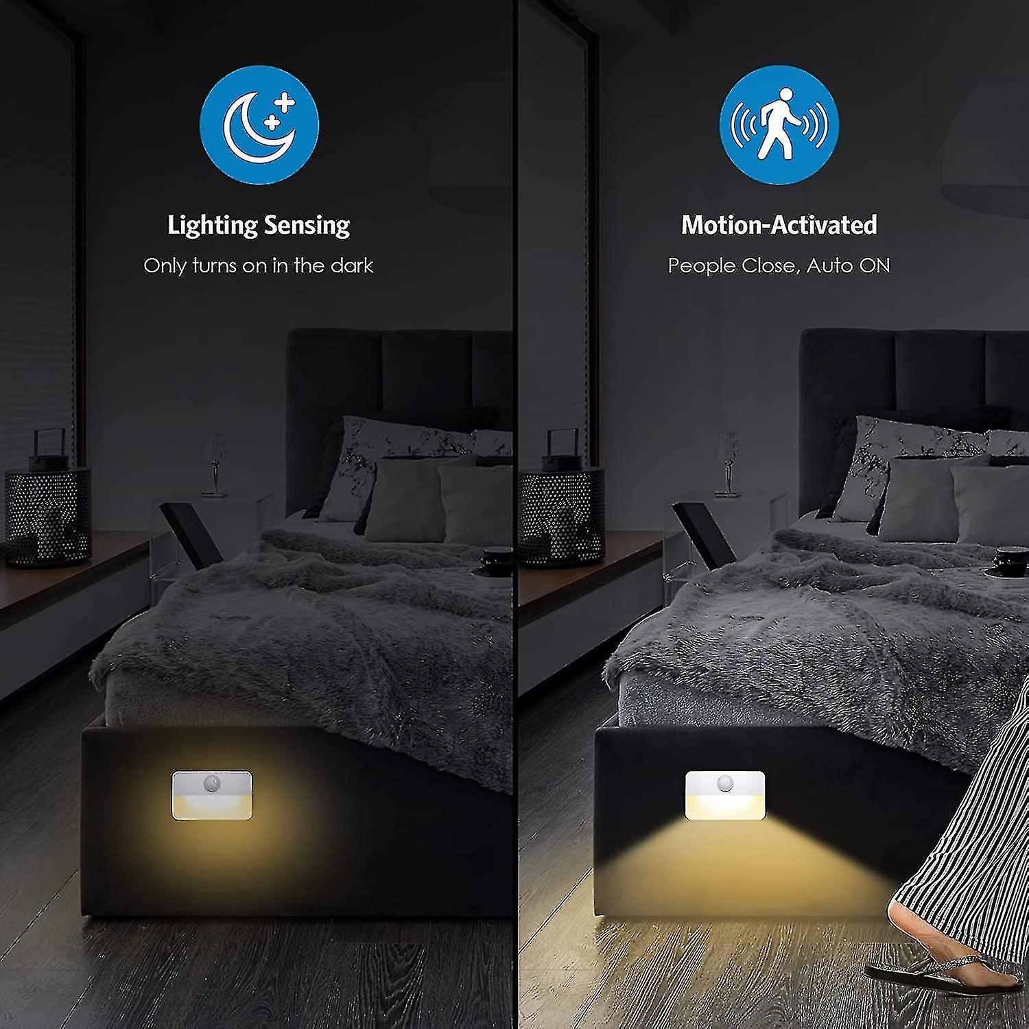 Liangnv (newest Version) Motion Sensor Light， Cordless Battery-powered Led Night Light， Wall Light，