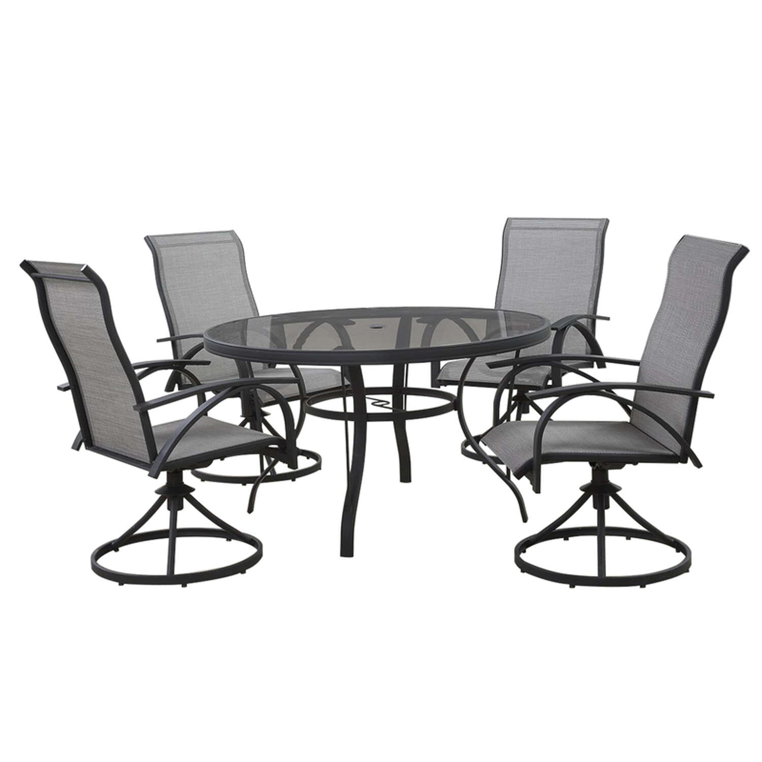 Living Accents Roscoe Black Round Glass Dining Table