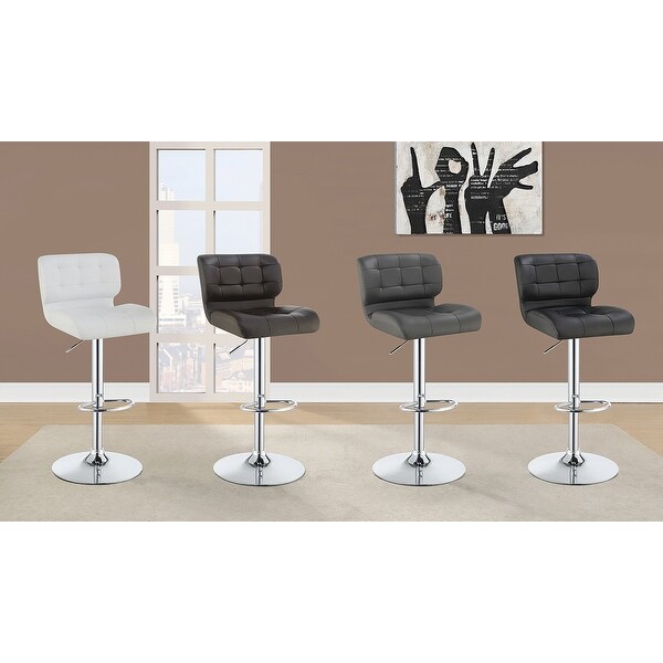 Renee Chrome Hydraulic Adjustable Bar Stools (Set of 2)