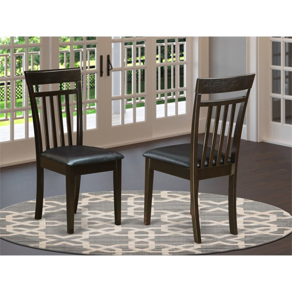 Atlin Designs Leather Dining Chair in Cappuccino (Set of 2)   Transitional   Dining Chairs   by Homesquare  Houzz