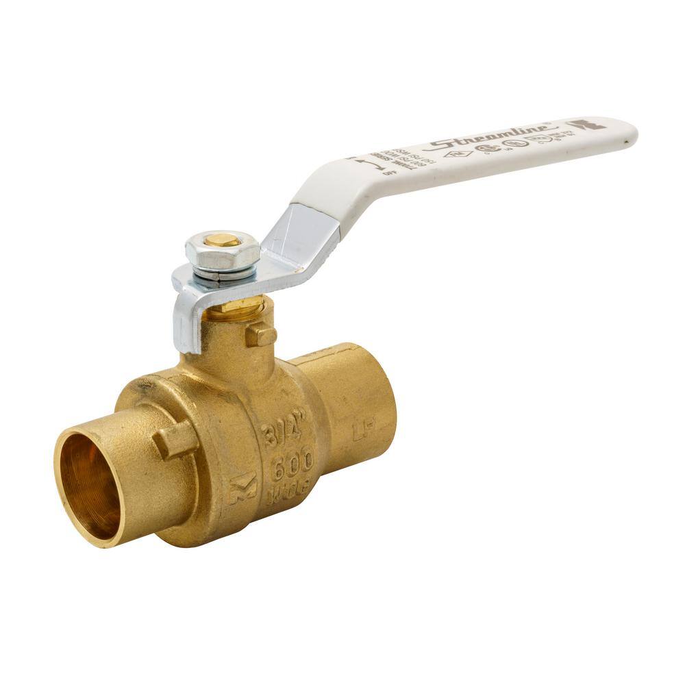 Streamline 34 in. Brass SWT Full Port Packing Gland Ball Valve 117-844H