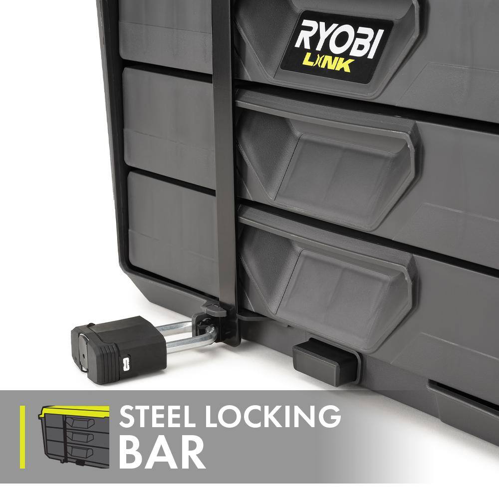 RYOBI LINK 3-Drawer Tool Box with Foam Insert and 3-Drawer Divider STM302-STM311-STM310