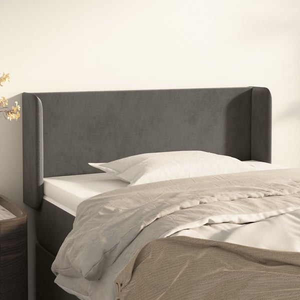 vidaXL Headboard with Ears Dark/Light Gray Velvet - - 37455491