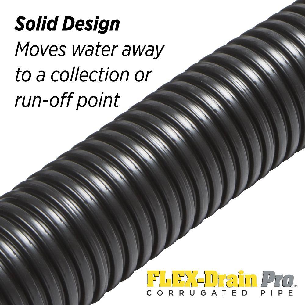 Amerimax Home Products FLEX Drain Pro 4 in. x 100 ft. Black Copolymer Solid Drain Pipe HP4100S