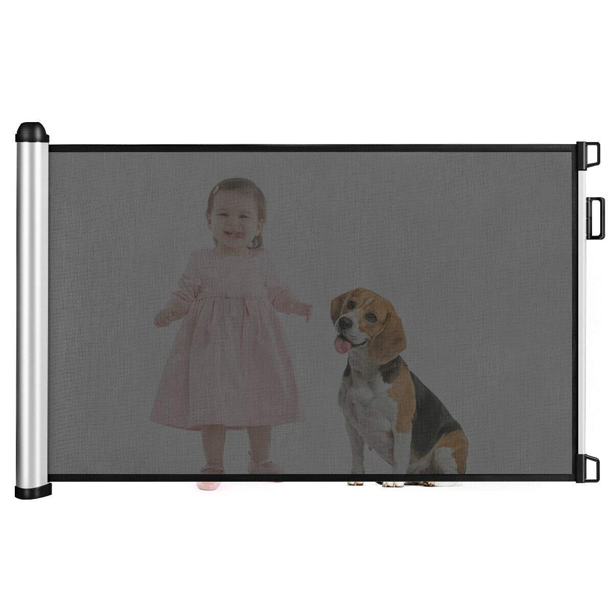 Costzon Baby Mesh Retractable Gates, Extra Wide Flexible Extension Safety Gate/Pet Dog Gate