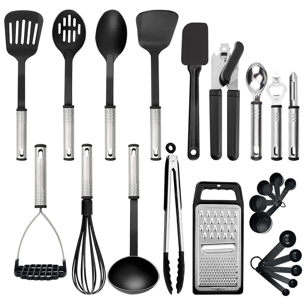 Silicone Cooking Utensil Set 24pcs Silicone Cooking Kitchen Utensils Set Non-stic Heat Resistant Kitchen Cooking Utensils Gadgets Cookware Set Baking Frying Mountdog