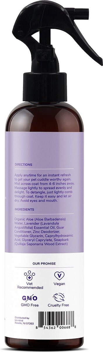 kin+kind Natural Lavender Dog and Cat Odor Neutralizer Spray， 12-oz bottle