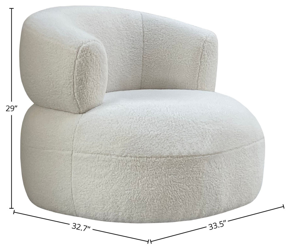 Chill Swivel Chair  White   Transitional   Armchairs And Accent Chairs   by LH Imports  Houzz