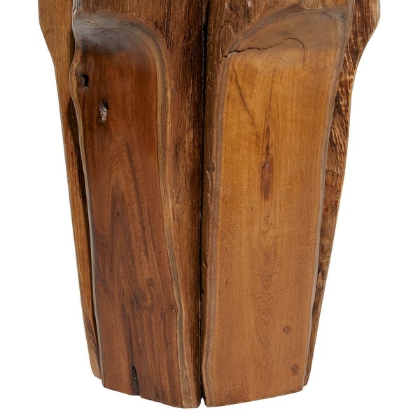 Brown Teak wood Rustic Stool 16 x 16 x 16 - 16 x 16 x 16