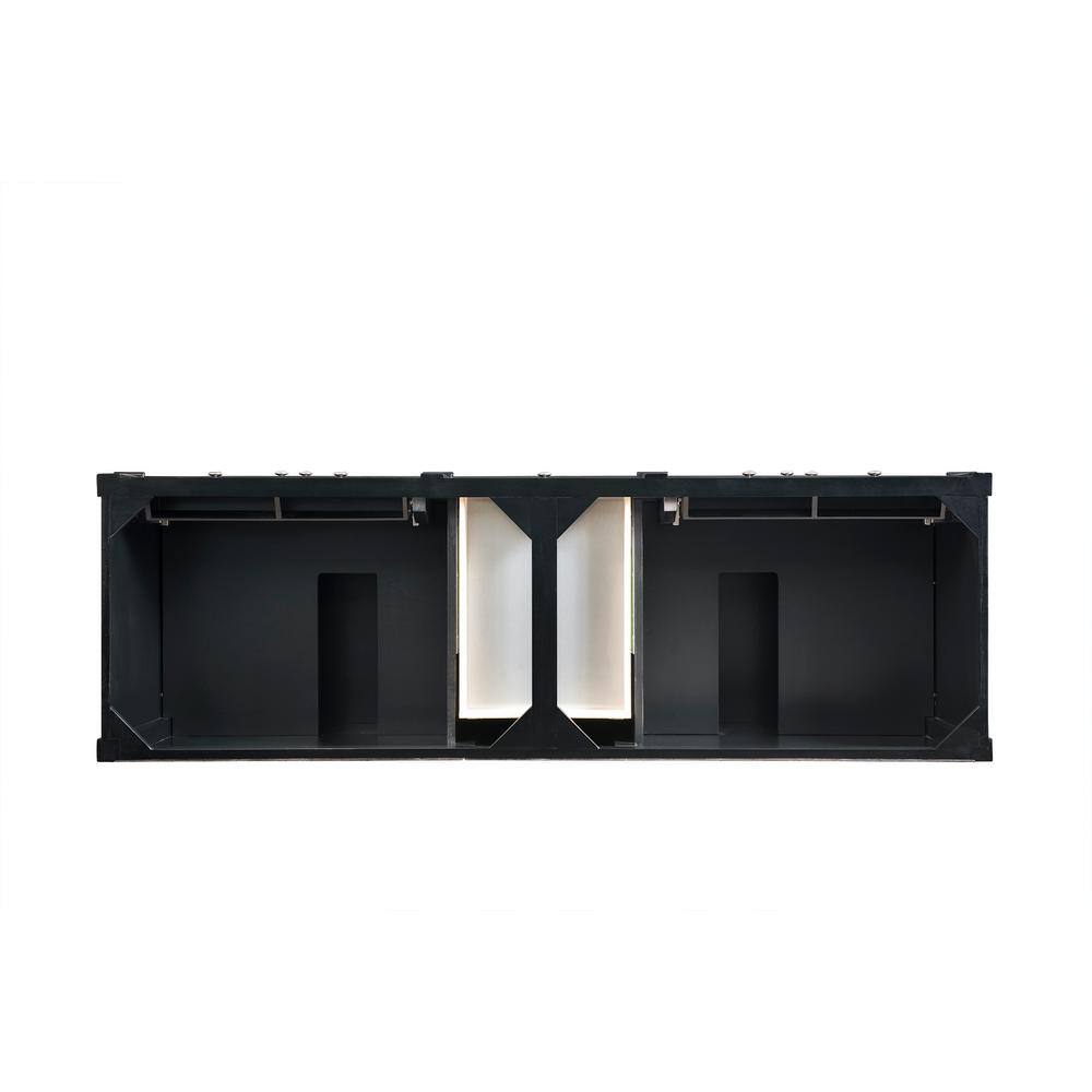 James Martin Vanities Brittany 72 in. W x 23.5 in. D x 34 in. H Bath Vanity in Black Onyx with Eternal Marfil Quartz Top 650-V72-BKO-3EMR