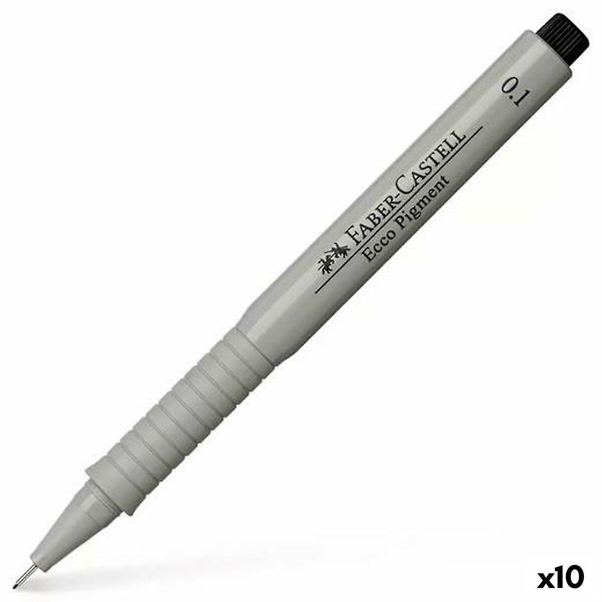 felt-tip pens Faber-Castell Ecco Pigment 0，1 mm Black (10Units)