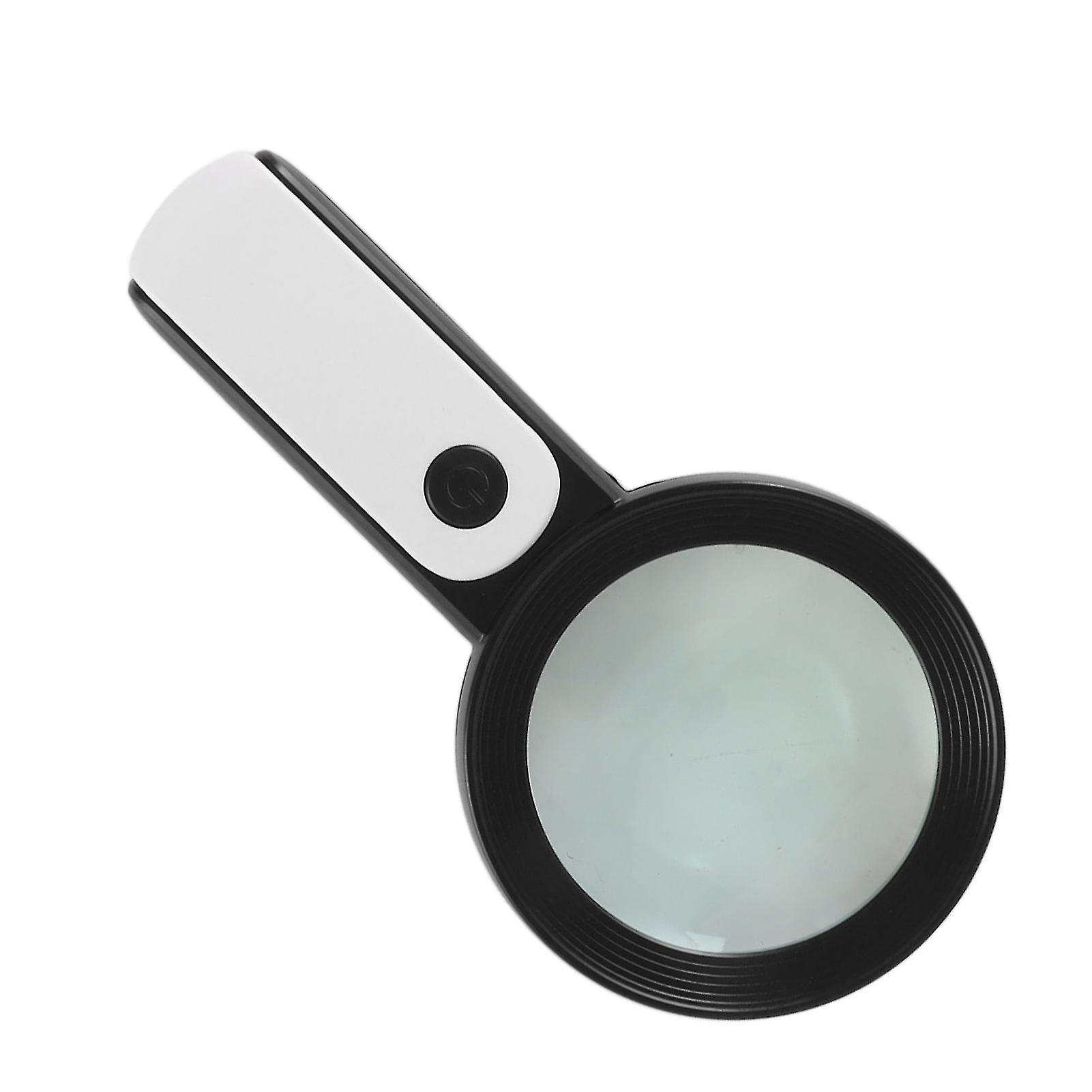 Magnifying Glass with Light 30X 18 LED Handheld Lighted Magnifier with 3 Lighting Mode for Seniors Reading Inspection Black and White