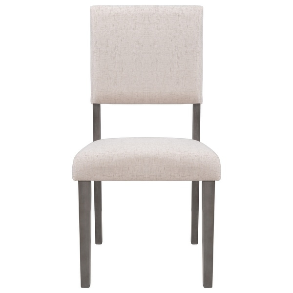 Mid-Century Wood 4 Upholstered Dining Chairs for Small Places， Beige