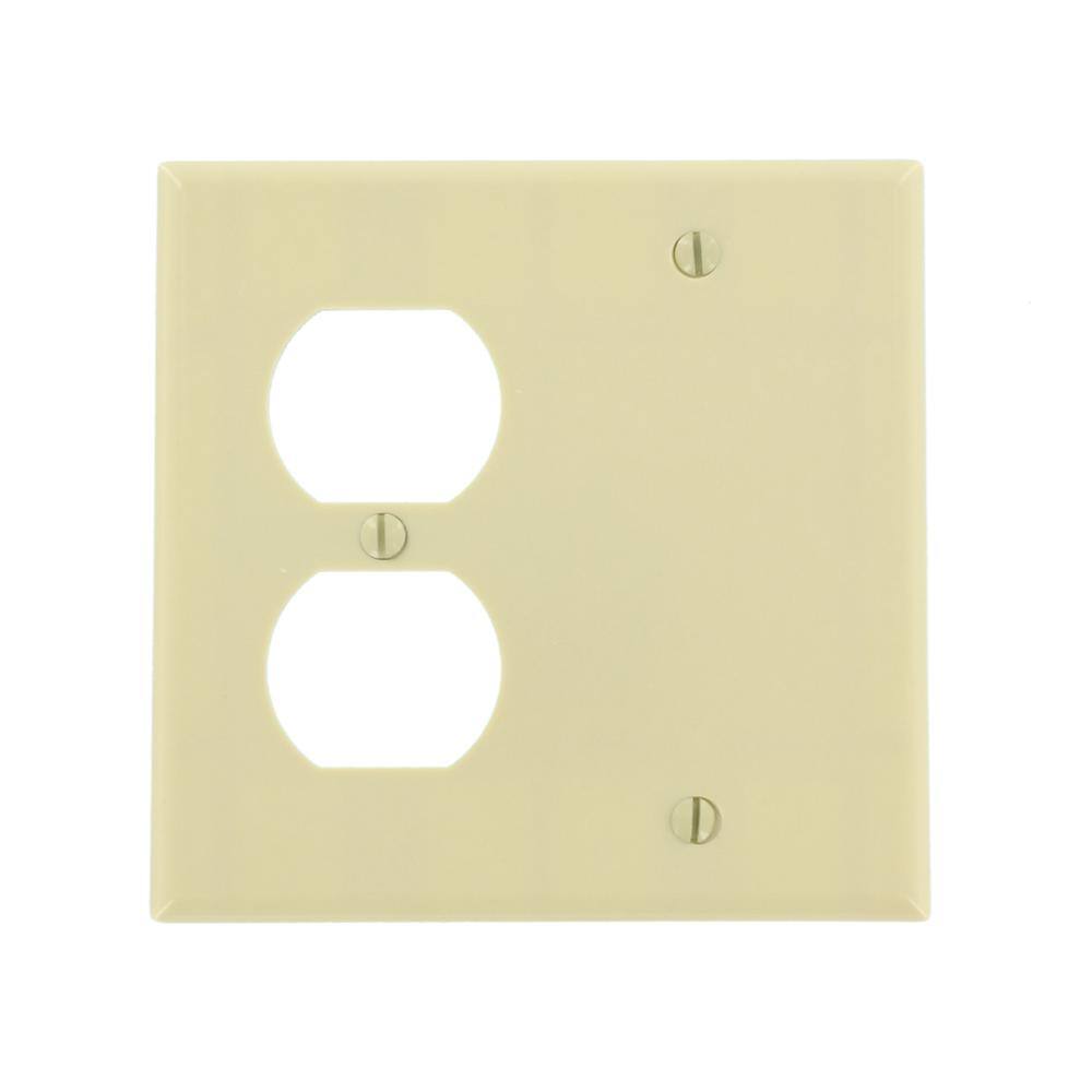 Leviton Ivory 2-Gang 1-Toggle1-Blank Wall Plate (1-Pack) 86008