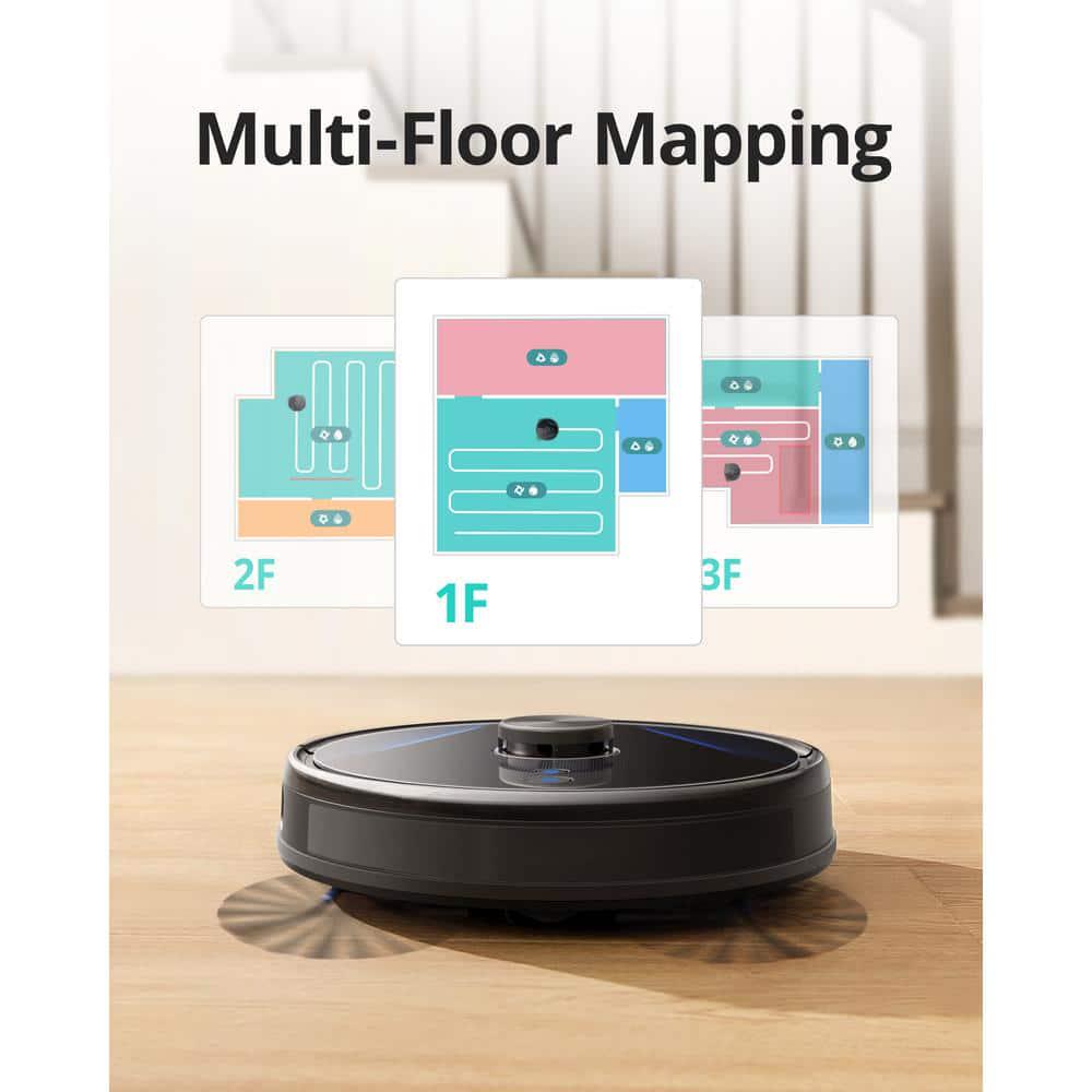 Eufy RoboVac LR30 Hybrid and Robotic Vacuum cleaner with Laser Navigation Bagless Washable Filter MultiSurfaces in Black