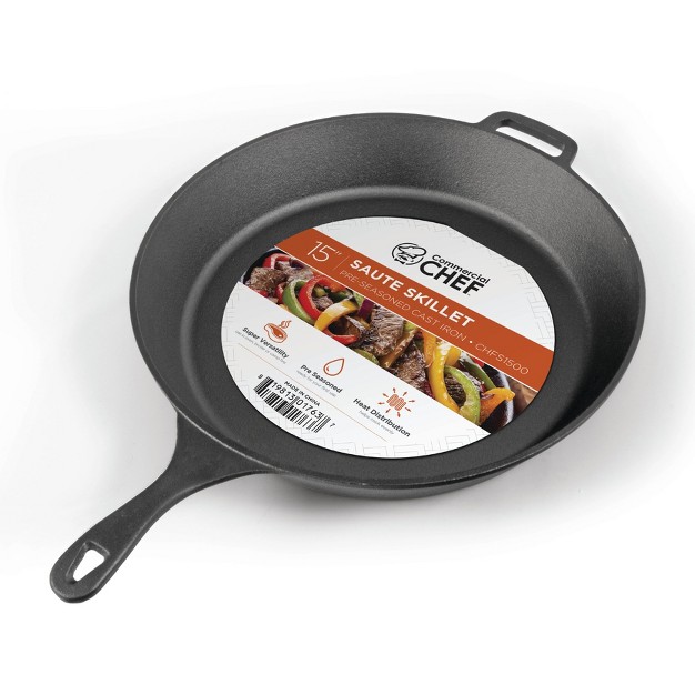 Commercial Chef Pre seasoned Cast Iron Skillet