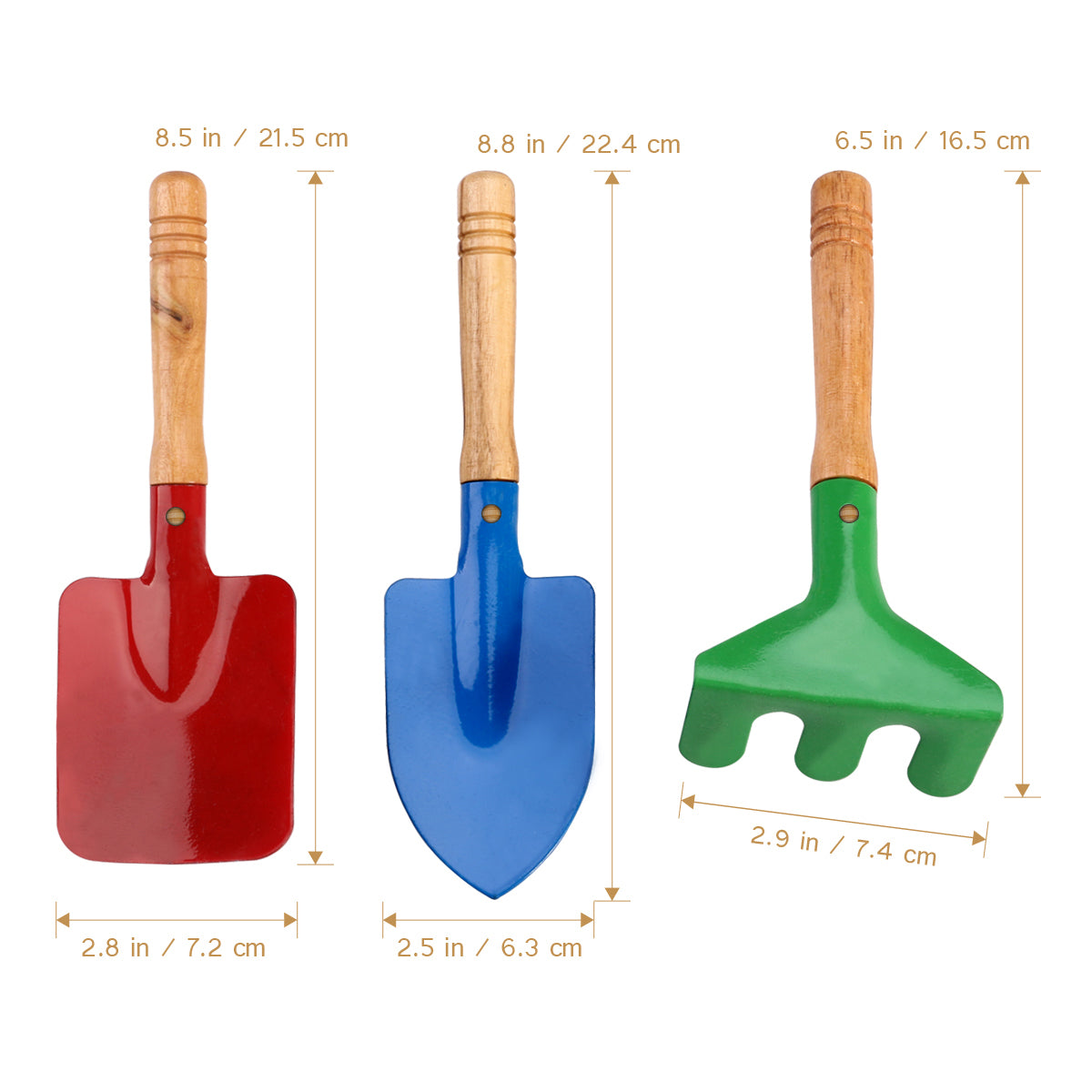 3pcs Outdoor Garden Tools Set Rake Shovel Kids Beach Sandbox Toy