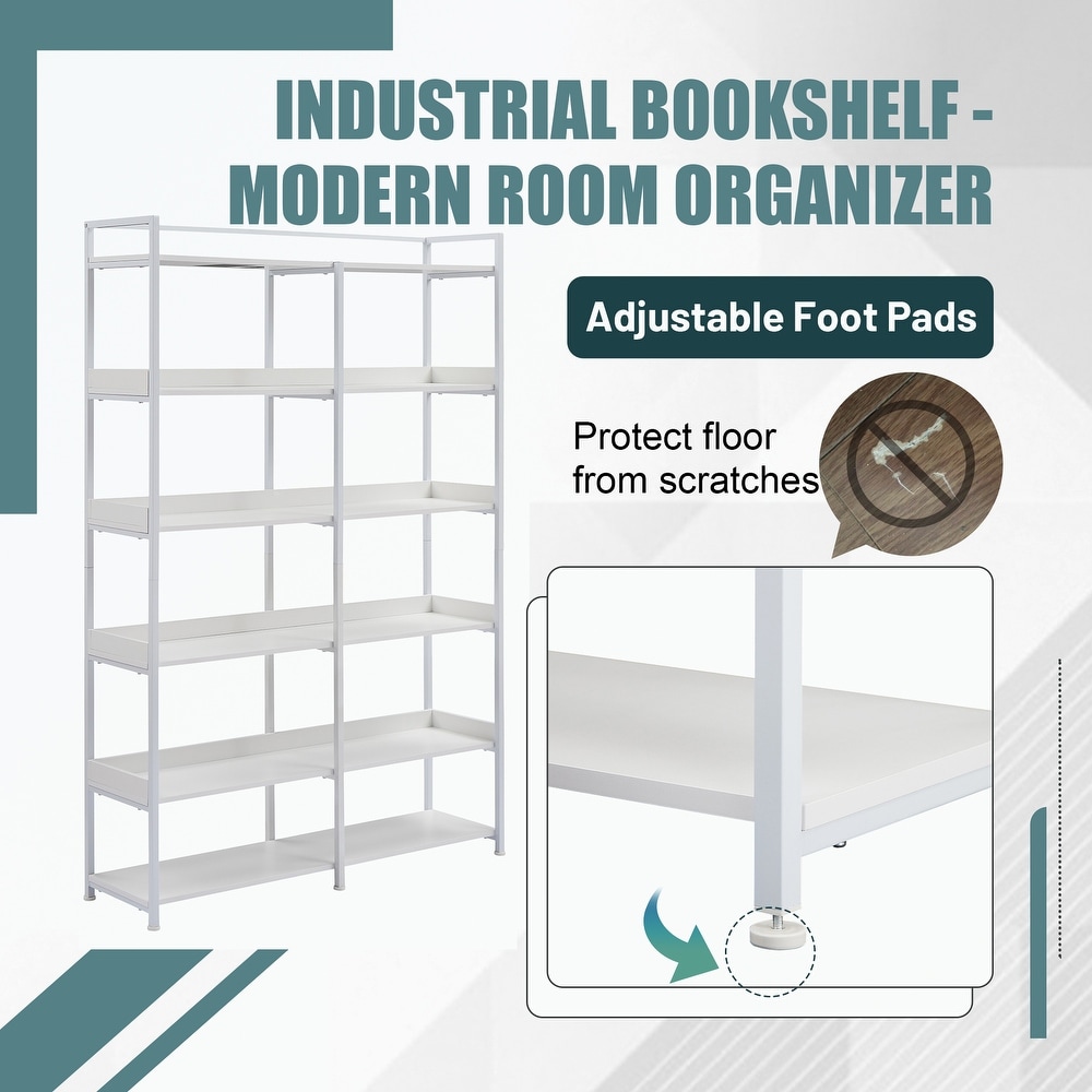 Bookshelf with MDF Boards Stainless Steel Frame