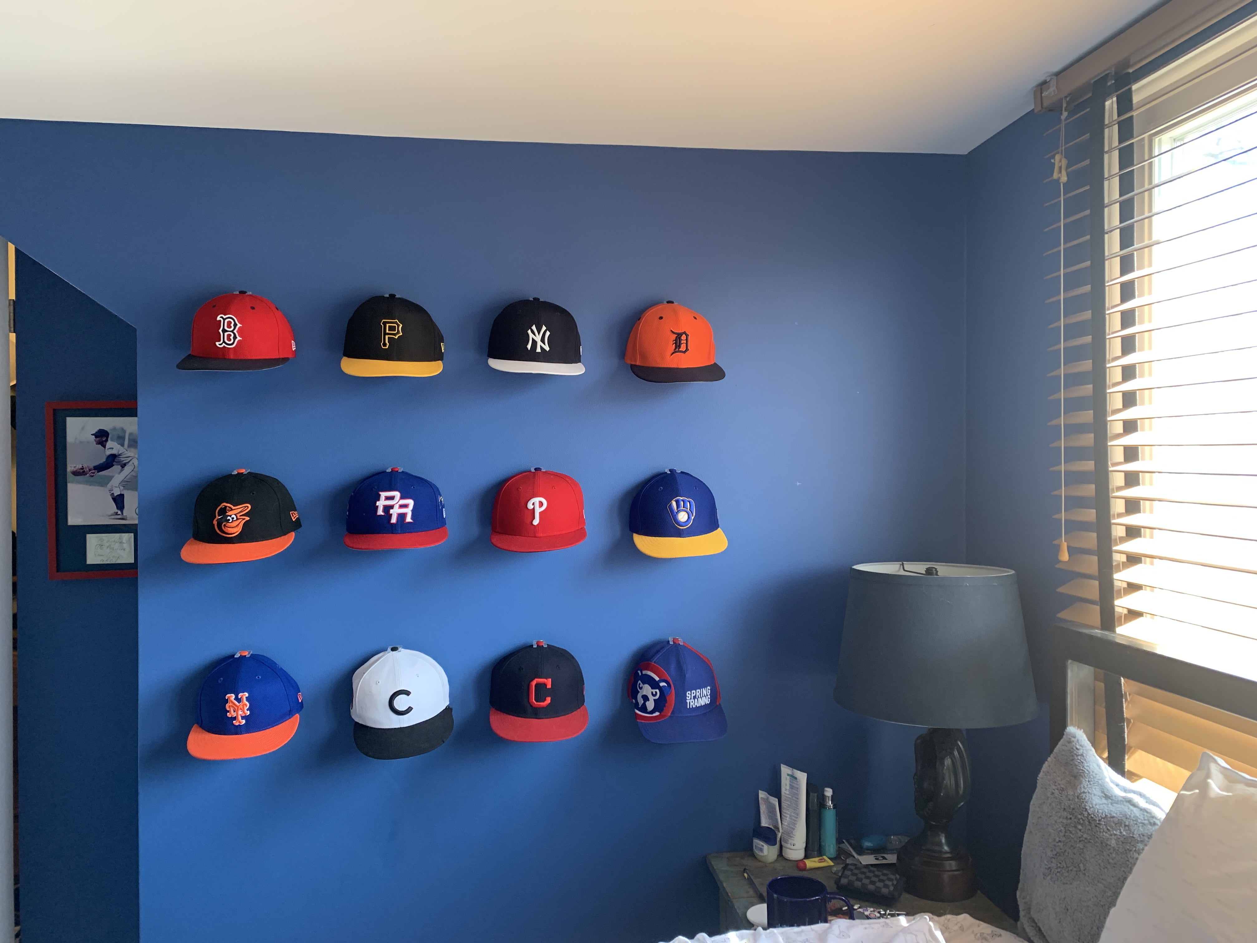 CAP CAPERS - The Ultimate Display For Baseball Caps - ROOKIE Starter Set ( 6 Pcs.) Ballcap Display; Rack for Caps; Wall Mounted Hat Rack; Baseball Cap Storage and Organization; Great for Cap Collectors