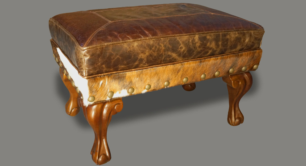 quotSanta Fe quotSmall Ottoman   Traditional   Footstools And Ottomans   by Great Blue Heron Furniture  Houzz