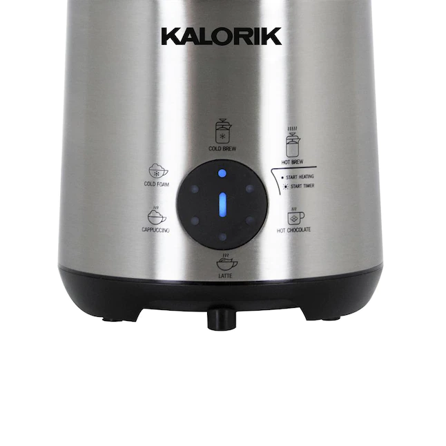 Kalorik Bartista， French Press Coffee Maker Milk Frother 8 in 1 Multi-Use， Stainless Steel